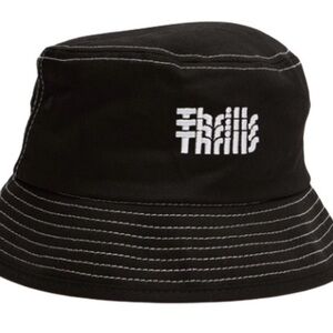 Thrills Black Bucket Hat with White Embroidered Logo